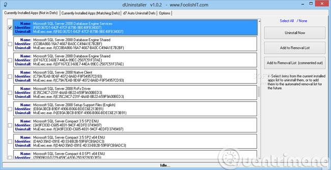 Ứng dụng dUninstaller