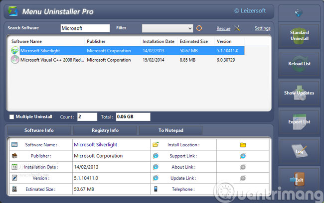 Ứng dụng Menu Uninstaller Pro