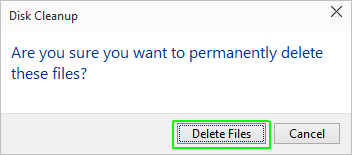 Chọn Delete Files