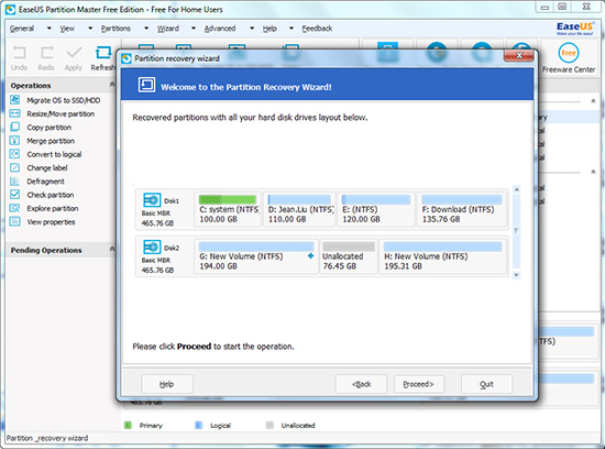 phân vùng khôi phục được đánh dấu bằng màu xanh lá cây phân vùng khôi phục được đánh dấu bằng màu xanh lá cây