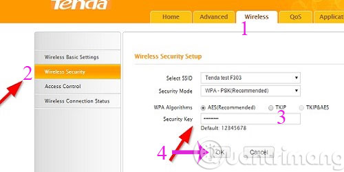 Thiết lập bảo mật nâng cao cho tenda