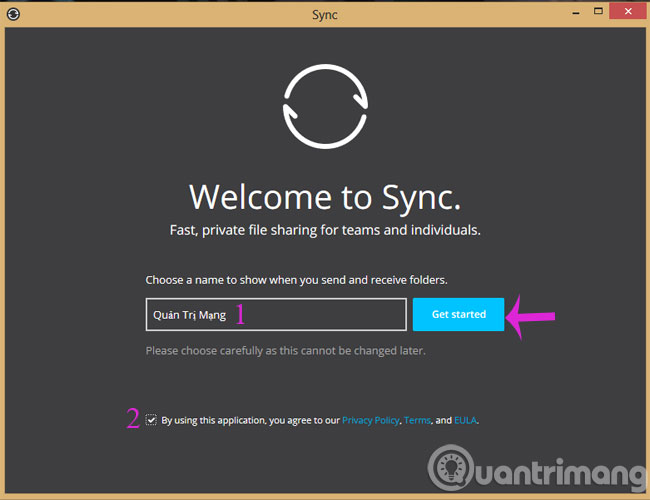 Đặt tên hiển thị khi chia sẻ dữ liệu