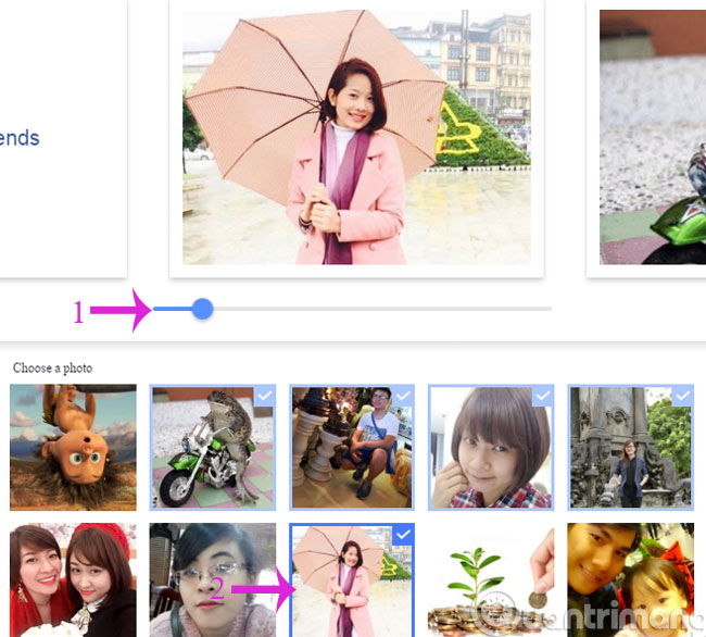 Thêm ảnh bạn bè vào các ô trống