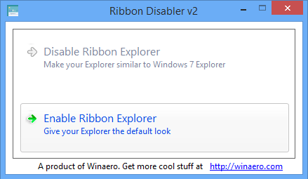 chọn Enable Ribbo Explorer chọn Enable Ribbo Explorer