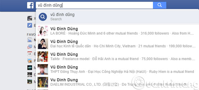 Tài khoản Facebook bị biến thành Vũ Đình Dũng