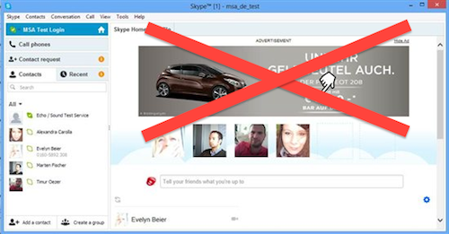 Chặn quảng cáo Skype