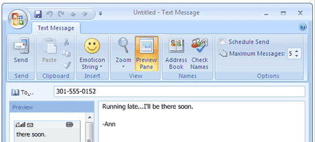Gửi SMS thông qua Outlook