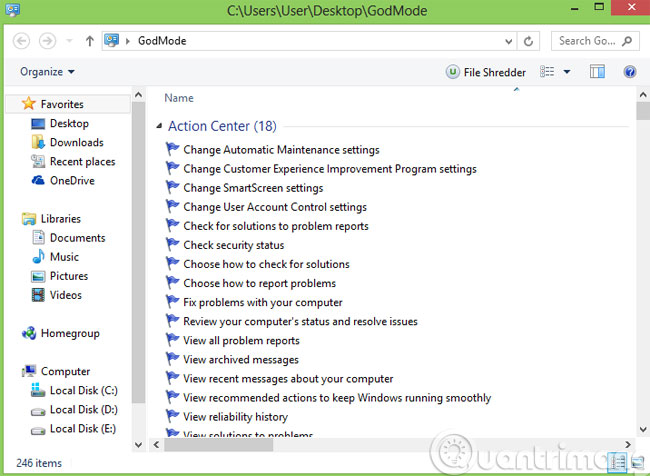 Kích hoạt Windows God Mode