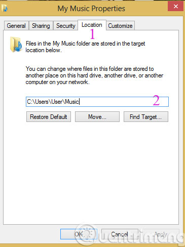 Thay đổi vị trí của thư mục mặc định