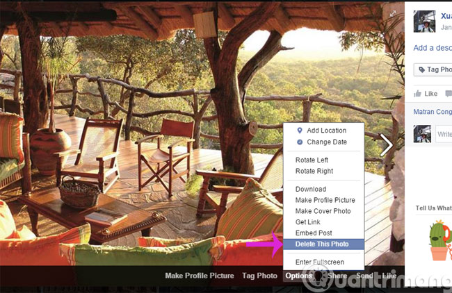 Chọn Delete This Photo Chọn Delete This Photo