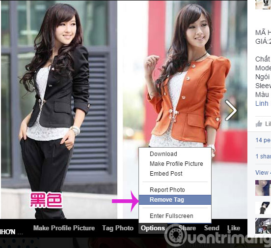 Chọn Remove Tag Chọn Remove Tag