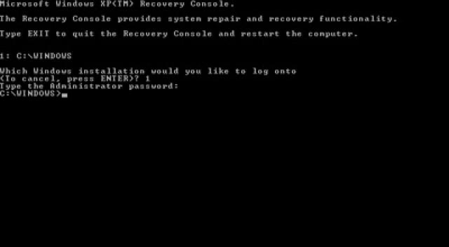  Thay đổi Recovery Console