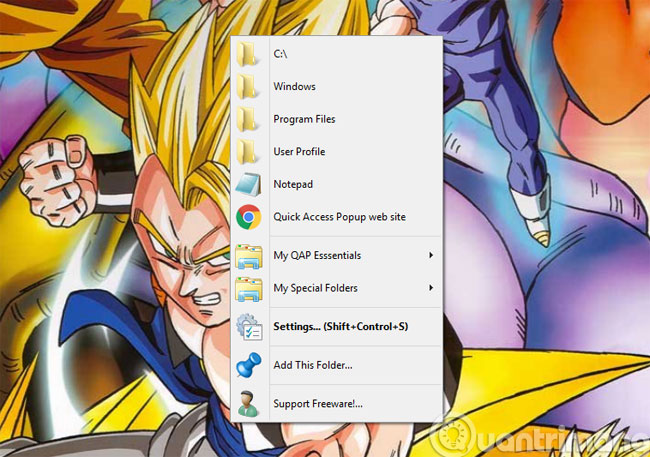 Bấm thanh cuộn chuột để mở thư mục 