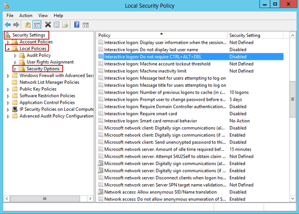 Security Options