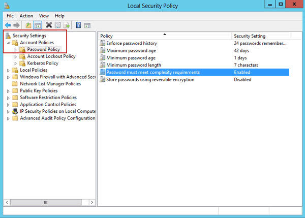 Password must meet complexity requirements