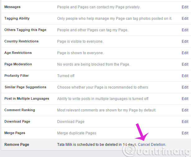 Nhấn Cancel Deletion