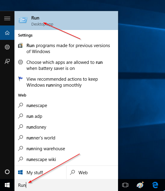 Thủ thuật ghim lệnh Run vào Start Menu và Taskbar trên Windows 10