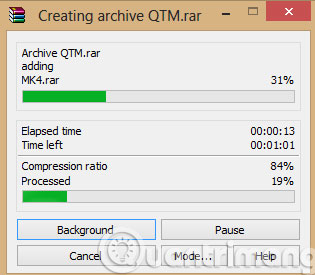 Tốc độ nén file của WinRar Tốc độ nén file của WinRar