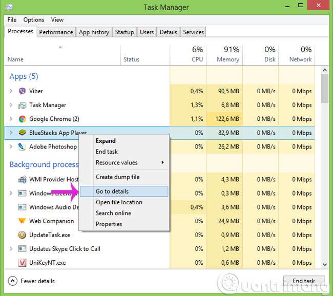 Chọn Go to details