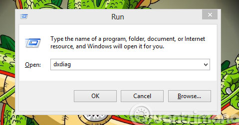 Nhập lệnh dxdiag vào Run