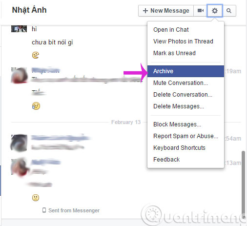 Lưu trữ tin nhắn