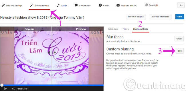 Bấm Edit trong mục Custom Blurring Bấm Edit trong mục Custom Blurring
