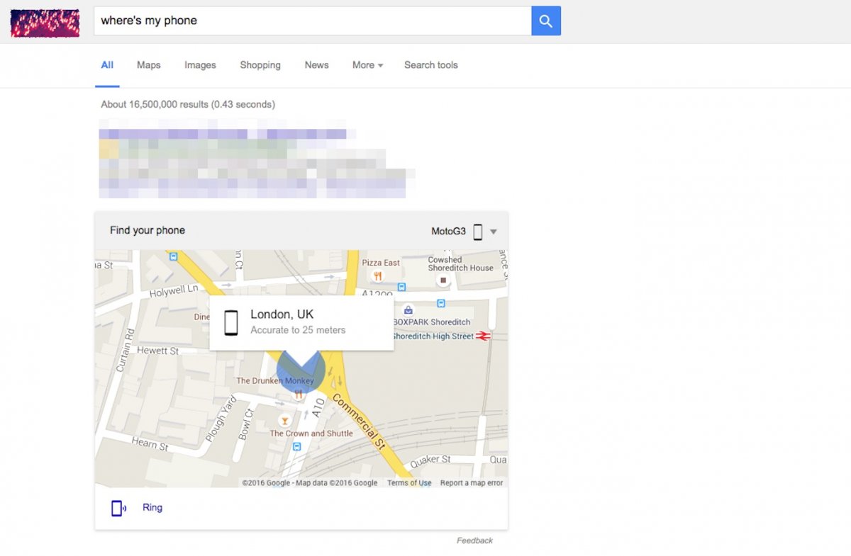 vị trí điện thoại Android 