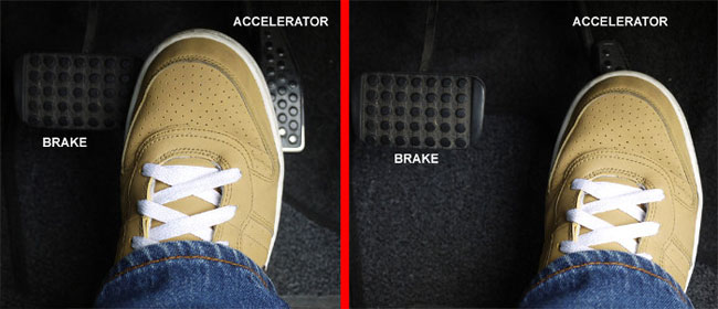 Giữ nguyên tắc rời chân ga - rà chân phanh Làm gì để không bị "nhầm chân phanh và chân ga
