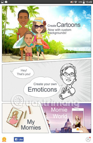 Giao diện chính ứng dụng  Moment Cam