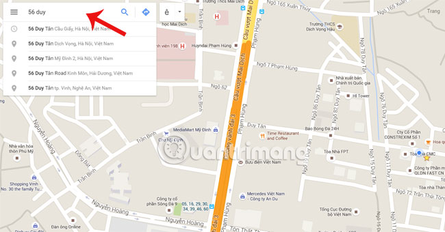 Tìm vị trí trên Google Maps máy tính  Gửi bản đồ Google Maps trên PC tới điện thoại