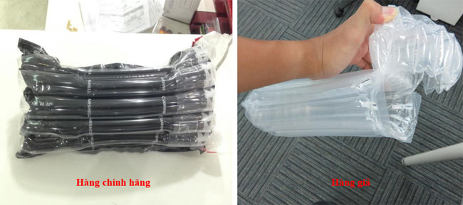 Túi khí bảo vệ phân biệt mực in Canono thật và giả