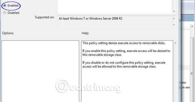 Chế độ enabled Diệt virus bằng tay