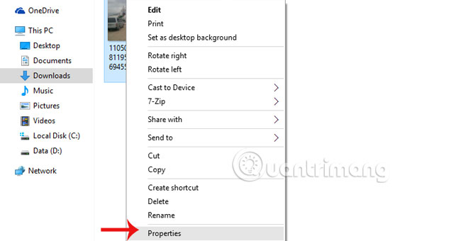 Chọn properties  Chống đánh cắp thông tin cá nhân từ hình ảnh trên Windows 10