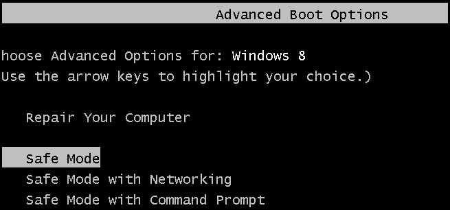 Safe Mode Windows 8