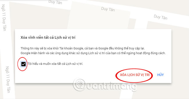 Location History tại Google Maps