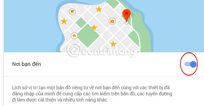 Vô hiệu hóa Location History tại Google Maps