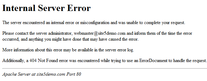 Khắc phục lỗi 500 Internal Server Error