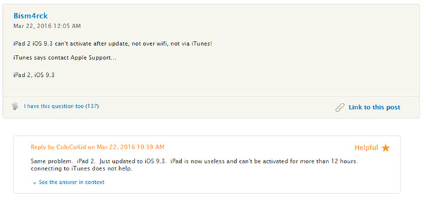 Không thể active iPad sau khi nâng cấp iOS 9.3. Đây là cách khắc phục