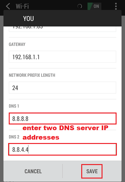 Nhạp DNS Server