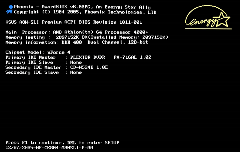 Menu thiết lập BIOS