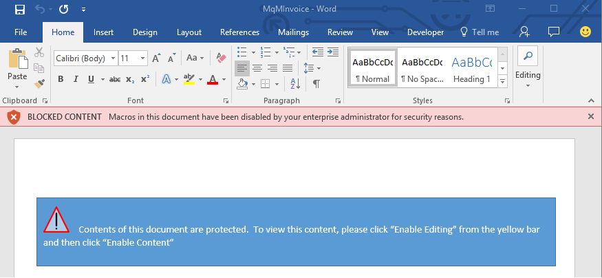 Macro bị chặn khi người dùng cố tình mở file Macro bị chặn khi người dùng cố tình mở file