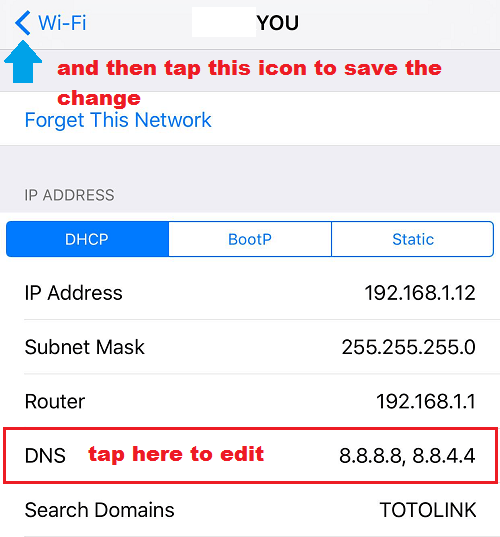 Nhập DNS server 