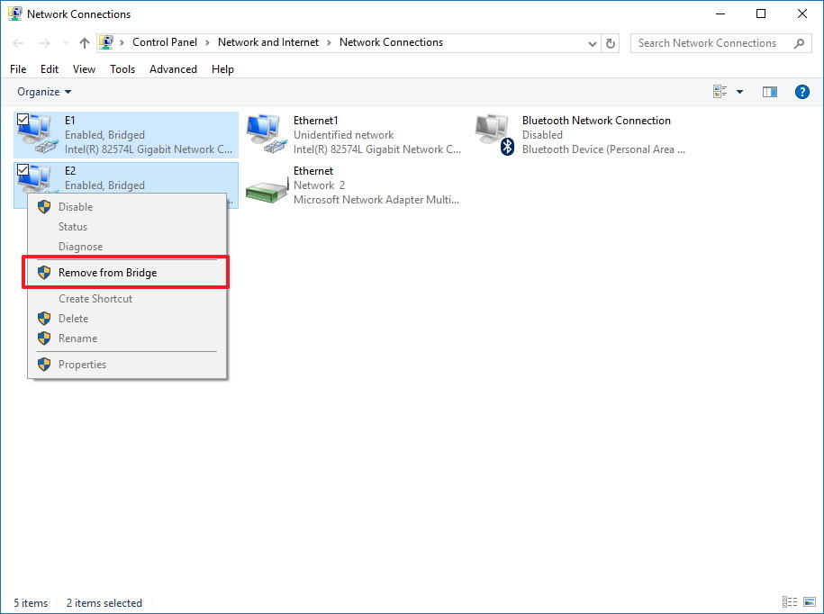 Hướng dẫn thiết lập và quản lý Network Bridge trên Windows 10