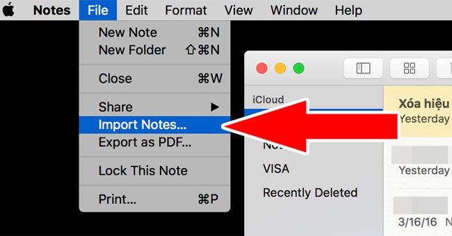 Cách chuyển ghi chú từ Evernote sang Notes của Mac