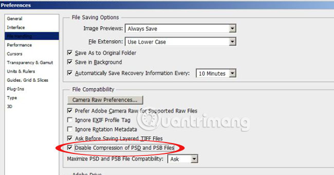 lưu file Photoshop nhanh gấp 20 lần