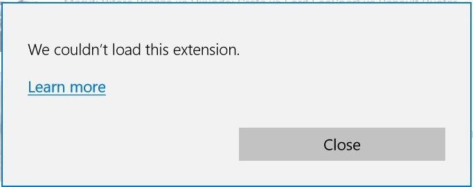 lỗi We couldn't load this extension lỗi We couldn't load this extension