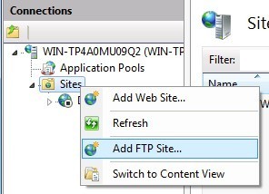 Add FTP Site