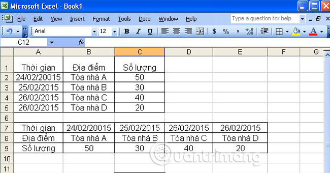 Cách chuyển cột thành hàng, hàng thành cột trong Excel - Ảnh minh hoạ 12