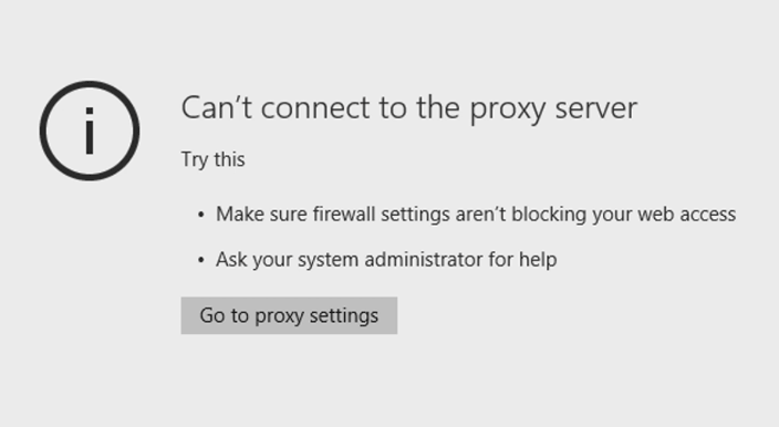 lỗi Can't connect to the proxy server