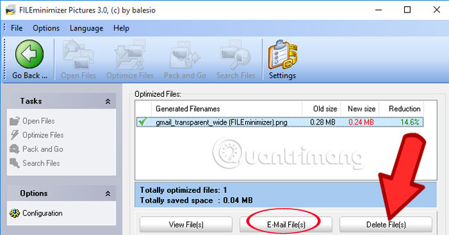 giảm dung lượng ảnh bằng FILEminimizer Pictures